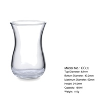 Tasse à thé transparente à fond plat de 160 ml pour le thé noir, idéale pour le petit-déjeuner et les réceptions à domicile – Commande en gros, vente directe usine