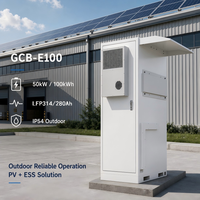 Système de stockage d'énergie commercial BESS 50 kW 100 kWh, armoire de batterie LiFePO4 51,2 V 314 Ah 280 Ah avec système d'extinction d'incendie intégré pour usine