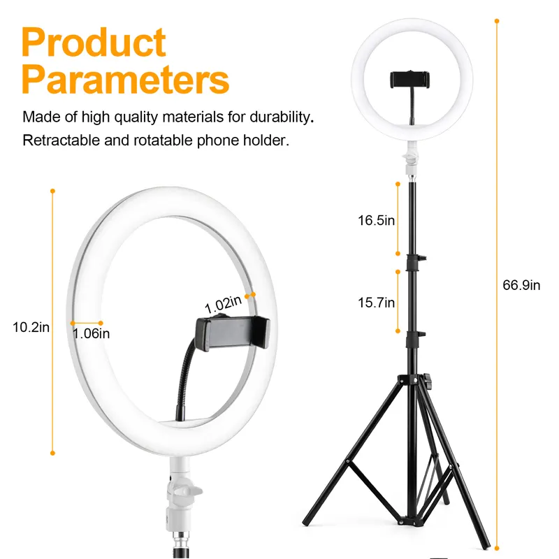 Brightenlux 12inch Diameter Ring Light with 1.6m Tripod Stand
