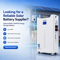 Batterie de stockage d'énergie solaire intelligente 48V 100Ah empilable pour réseau hybride, avec surveillance CAN/WIFI, LiFePO4, pour petites maisons, 5kWh