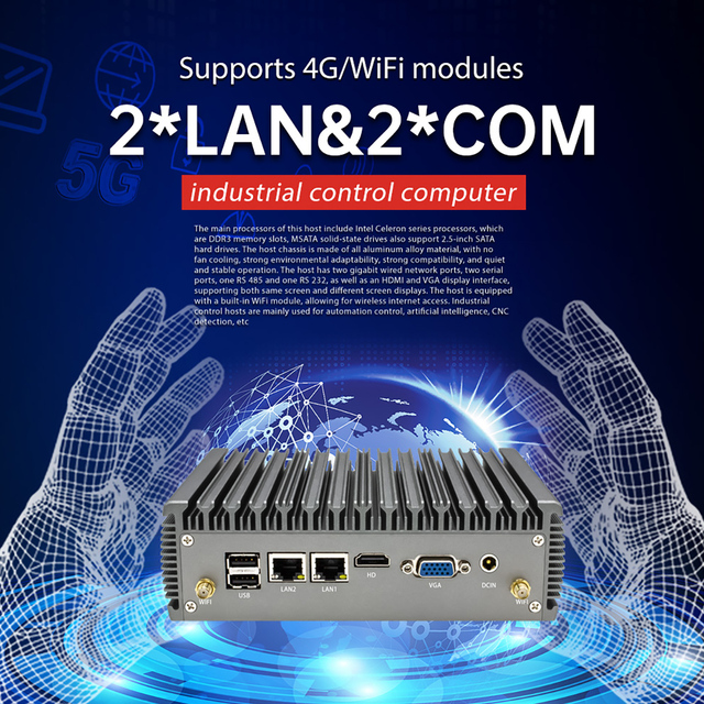 YINGCHI Local AI Processing Server N100 J4125 N5059 6TOPS Dual Gigabit WiFi 6 Distributed Vision Edge Computing Systems