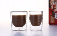 Ensemble de tasses en verre à double paroi élégantes et résistantes à la chaleur, fabriquées à la main, sans plomb, pour un usage domestique, 80 ml, 150 ml, 350 ml