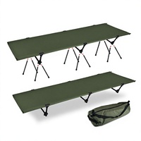 Lit de camping réglable en alliage d'aluminium, pliable et portable, pour la pause déjeuner au bureau et le camping en plein air
