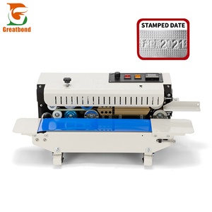 CE Tabletop Printing Date <b>Tea</b> Spice Food Powder Plastic Aluminum Foil Bag Sugar Heat Seal Sealing <b>Machine</b> with Conveyor Belt - Product Image 1