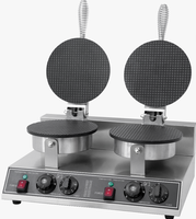 Machine à gaufres électriques commerciale avec plaques antiadhésives en acier inoxydable pour bar à collations et café