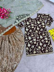 Special Dhoti Salwar Readymade Customizable Dhoti Salwar and Dupatta Traditional Indian Outfit Women at Wholesale Price - Product Image 6