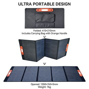 แผงโซลาร์เซลล์แบบพับได้ 50W 100W 200W โมโนคริสตัลไลน์ พกพาสะดวก ประสิทธิภาพสูง สำหรับตั้งแคมป์และเรือ - Product Image 2