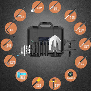 Kit de herramientas de emergencia Tx3, aleación de aluminio, 33x28x12,8 cm, juego de palas de supervivencia para exteriores con herramientas multifuncionales para acampar y hacer senderismo - Product Image 1