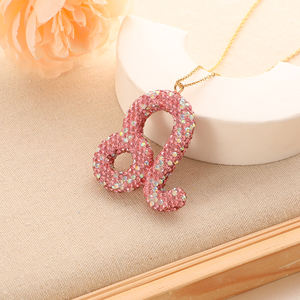 สินค้ามาใหม่12ราศีสร้อยคอจี้หญิงเครื่องประดับที่สง่างามสีชมพูสดใสดูดวงราศีสร้อยคอ - Product Image 5