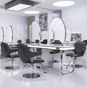 Estación de Espejo Moderna para Salón de Belleza con Mesa, Espejo Comercial para Peluquería y Estilismo, Mueble para Salón de Belleza - Product Image 6