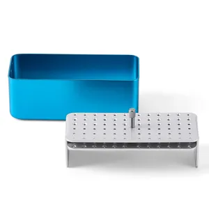 Dental 72 Holes Manual Endo <b>Box</b> Metallic Disinfection <b>Box</b> Autoclave Sterilizer Case Holder for Endo <b>Files</b> Diamond Burs - Product Image 2