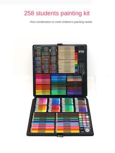 ชุดระบายสีเคสงานศิลปะพลาสติก,ดินสอสีสำหรับวาดภาพวาดสุดสร้างสรรค์สำหรับเด็กโรงเรียนใหม่จำนวน258ชิ้น - Product Image 2