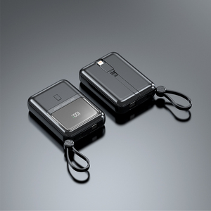 Tendance électronique Portable petit Powerbank écran LCD conception de fronde innovante Powerbanks de charge rapide 10000mAh avec câbles - Product Image 2