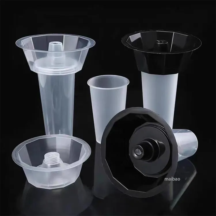 Gobelet en plastique imprimé personnalisé tasses à café en plastique jetables boisson au thé boba 250ml tasse en plastique à emporter bol à salade de fruits
