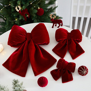 Adorno Navideño de Lazo Magpie, Decoración 3D de Terciopelo Rojo para Árbol, Accesorio Decorativo Festivo - Product Image 3
