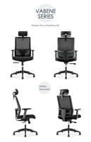 Chaise de bureau de direction à dossier haut en maille, design ergonomique moderne, dossier réglable, norme européenne EUDR
