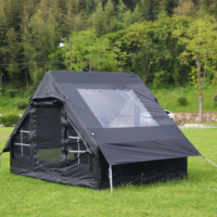 Tente gonflable pour 6 personnes pour le camping avec cheminée et fenêtre de toit, tente gonflable, tente de glamping avec pompe, tente chaude, tente pneumatique