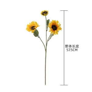 Tige unique de tournesol artificiel jaune CallaFloral pour décoration intérieure et arrangements floraux pour la maison et les mariages - Product Image 4