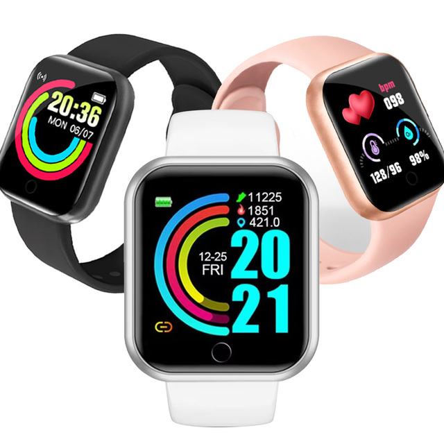 Y68 D20 Relogio Smartwatch Fitpro Touch Screen Heart Rate Sport Fitness Tracker Multifunction Square Smart Reloj Montre Watches