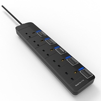 Protection contre les surtensions domestique de type britannique 3/4/5 avec ports USB et prise de rallonge avec prise