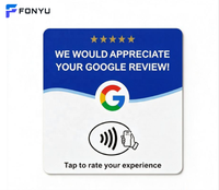 Cartes d'avis NFC autocollantes : Tappez pour évaluer, obtenez des étoiles, sans contact, RTS pour restaurants et hôtels, logo personnalisé, OEM ODM, acrylique 12cm, Google
