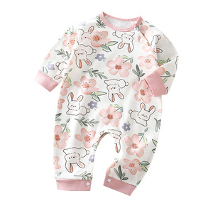 Pakaian Bayi Grosir Custom Motif Alami Lucu, Romper Bayi Lengan Panjang, Pakaian Jumper Bayi Laki-laki untuk Musim Semi dan Gugur - Product Image 1