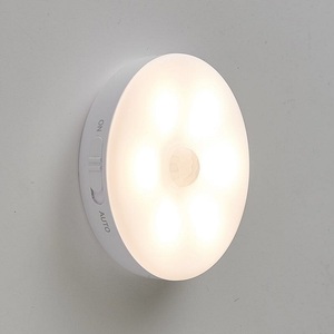 6 LED PIR Sensor Gerak Lampu Malam Aktif Bertenaga Baterai Lampu Induksi Magnetik Kabinet Koridor Dekorasi Lampu Dinding 20s - Product Image 1