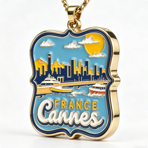 Collar con Colgante Temático de Amor y Ángel Esmaltado de Cannes, Francia - Joyería de Recuerdo de Viaje de la Riviera Francesa para Halloween, Hecho en Guangdong - Product Image 5
