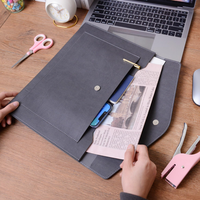 Porte-documents en cuir PU A4 avec fermeture magnétique, imperméable, pour réunions de bureau et affaires
