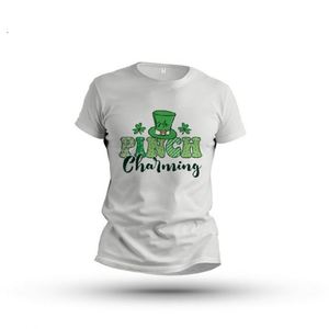 Wholesale Four <b>Leaf</b> Clover St. Patricks Day Graphic Crewneck Tee Shirt Custom Design Casual Green T-Shirt - Product Image 4
