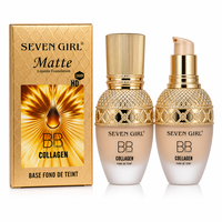 Fond de teint liquide mat au collagène SEVEN GIRL, 24 heures de tenue, imperméable, couvrance totale, crème BB, base de maquillage pour le visage, marque privée