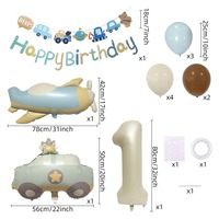 Ballons en latex et aluminium mats rétro de 32 pouces, épais, écologiques, blanc laiteux, thème voiture de police et avion, pour anniversaire, drapeau, fête prénatale numérique