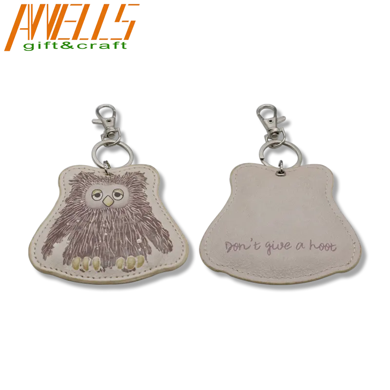 Portachiavi in pelle con Logo inciso personalizzato Charm borsa in pelle carina Charm portachiavi animale accessori per borse per donne ragazze