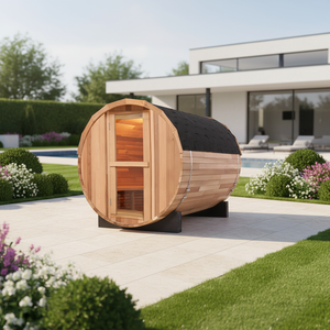 Sauna extérieur moderne pour 4 personnes en cèdre rouge avec chauffage, design moderne, sauna à vapeur humide - Product Image 1