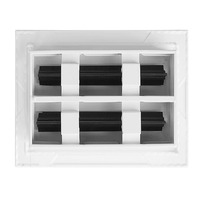Diffuseur carré linéaire à 2 fentes en alliage d'aluminium AC 4"X6" pour l'installation au plafond, aux murs et aux sols, registres et grilles