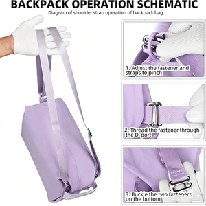 <span class=keywords><strong>Sac</strong></span> à bandoulière <span class=keywords><strong>sport</strong></span> mini pour femme, 4 modes d'utilisation, <span class=keywords><strong>petit</strong></span> <span class=keywords><strong>sac</strong></span> à dos décontracté en nylon, <span class=keywords><strong>sac</strong></span> <span class=keywords><strong>de</strong></span> <span class=keywords><strong>sport</strong></span> pour la natation, le yoga, la remise en forme, la salle <span class=keywords><strong>de</strong></span> <span class=keywords><strong>sport</strong></span> - Product Image 2