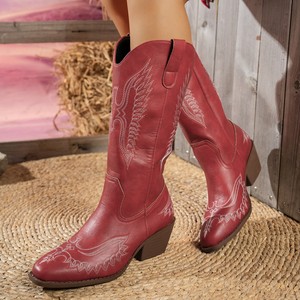 <span class=keywords><strong>Stivali</strong></span> <span class=keywords><strong>da</strong></span> Cowboy Invernali al Ginocchio Taglie Forti <span class=keywords><strong>da</strong></span> <span class=keywords><strong>Donna</strong></span> Ricamati Western Moda <span class=keywords><strong>Equitazione</strong></span> Stivaletti Alti a Punta <span class=keywords><strong>da</strong></span> Infilare Senza Cerniera - Product Image 3