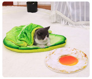 Neue Ankunft Pizza Ei Avocado Eco Freundliche Muster Warme Weiche Haustier Bett Schlafen Katze Betten - Product Image 2