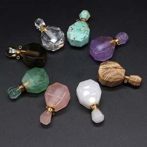 HZ Charms Resimli Jasper Esansiyel Yağ Difüzörü Doğal Taş Parfüm Şişesi Kolye Kadınlar İçin Takı <span class=keywords><strong>Mini</strong></span> Kristal Kolye - Product Image 4