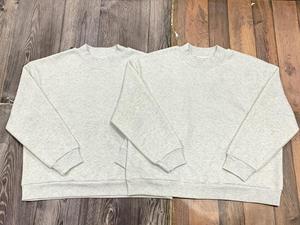 Sweat-shirt décontracté personnalisé grande taille à manches longues avec broderie appliquée, coupe oversize, col montant, gris clair - Product Image 5