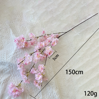 Vente en gros de branches de fleurs de cerisier artificielles, 150 cm, cascade de fleurs de cerisier suspendues en soie pour la décoration de mariage
