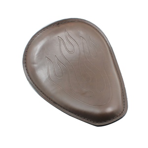 HCMOTORKU Siège de <span class=keywords><strong>selle</strong></span> <span class=keywords><strong>SOLO</strong></span> en cuir de flamme marron/noir pour Harley <span class=keywords><strong>Sportster</strong></span> XL 883 48 1200 fer pour Honda - Product Image 2