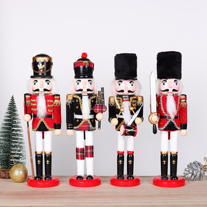YUELIAN Casse-noisette en bois de style classique créatif de 30 cm, ornement solide pour le Nouvel An et Noël, cadeau - Product Image 1