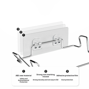 Armarios de cocina de acero inoxidable, soporte para bolsas de basura, debajo del fregadero, cubos de basura de pared, organizador, perchas - Product Image 4