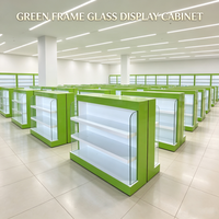 Vitrine autoportante moderne en MDF avec éclairage LED pour la présentation et le stockage de produits en pharmacie et en magasin de proximité