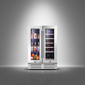 Réfrigérateur à vin 110L <span class=keywords><strong>40</strong></span> bouteilles, double température, acier inoxydable, double porte vitrée, vitrine - Product Image 5