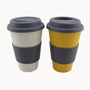 Bán buôn Thiết kế phổ biến phân hủy sinh học sinh thái cup với sợi tre cà phê sữa Tea Cup với nắp