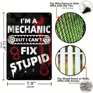 Targa in metallo retrò con scritta 'What Happens In The Garage Stays In The Garage' per decorazione da parete per officina, man cave, amanti degli attrezzi. - Product Image 4