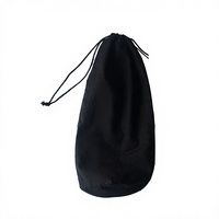 Pochette personnalisée en coton noir sérigraphié avec cordon de serrage pour bouteille de vin, sac d'emballage pour bouteille d'alcool spiritueux