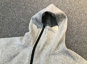 Conjunto de chándal con capucha Algodón de alta calidad Diseño libre Cremallera gris Conjunto de chaqueta y pantalones con capucha - Product Image 4